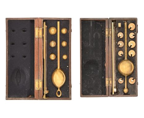 A Victorian brass saccharometer, Ladd & Streatfield Makers to the Inland Revenue 1 Old Jewry London, No 3005, comprising floa