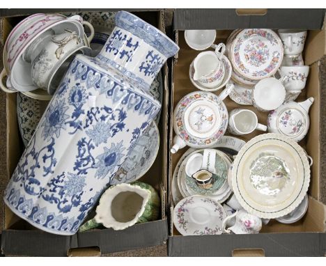 Miscellaneous ceramics, including a blue and white Chinese vase, 49cm h, a Royal Grafton bone china tea service, etc  