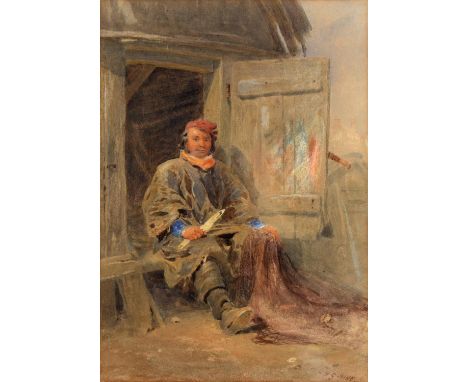 Henry George Hine RI (1811-1895) – ‘Old Tom’ the Brighton Fisherman, signed, watercolour, 31 x 21.5cm&nbsp;  Provenance: The 