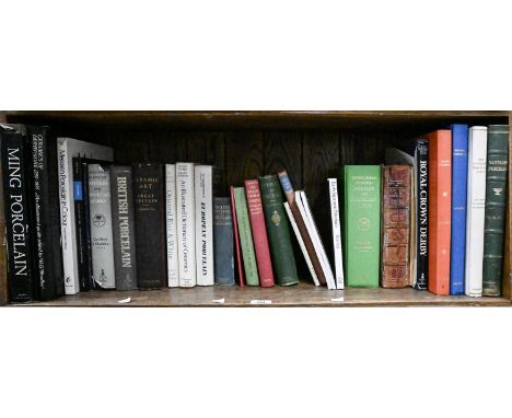 Books. 1 shelf of ceramic reference,&nbsp;including&nbsp;John's Nantgarw Porcelain Album, 1975, green leather, 4to, further w