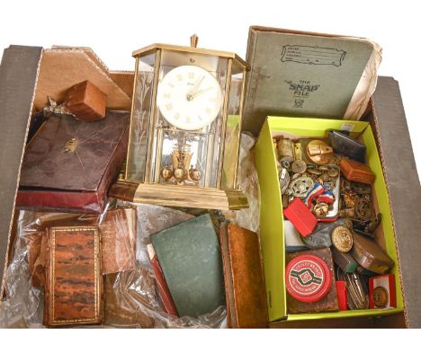 Miscellaneous army tunic buttons, lighters, a clock, books and bygones, etc  Mixed condition. Sold as seen