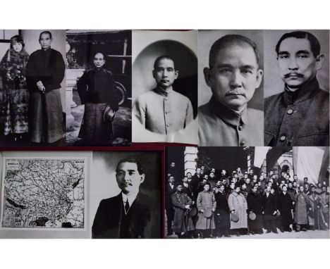 A collection of seven portrait photographs of Sun Yat-sen marking various significant points in his life each with a typed de
