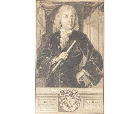 A possibly 18th century engraving after Valentijn-Voc, portrait of the governor-general of the Dutch East Indies Joan van Hoo