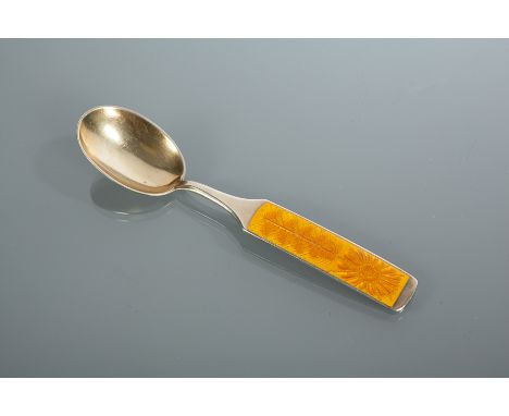 DANISH ENAMELLED SILVER PRESERVE SPOON
maker A Michelsen, stamped Sterling Danmark, handle stamped 'Julen 1967' and 'Paul Ren