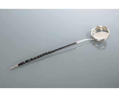 SCOTTISH SILVER PUNCH LADLE
maker Charles Murray of Perth, twisted baleen handle, silver tipped, 40cm long