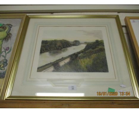 FRAMED PRINT OF THE THAMES AT PANGBOURNE 