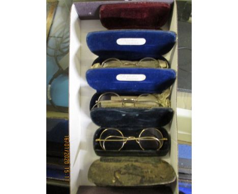 BOX CONTAINING MIXED BOXED VINTAGE SPECTACLES