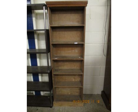 PINE NARROW FIVE FIXED SHELF BOOKCASE