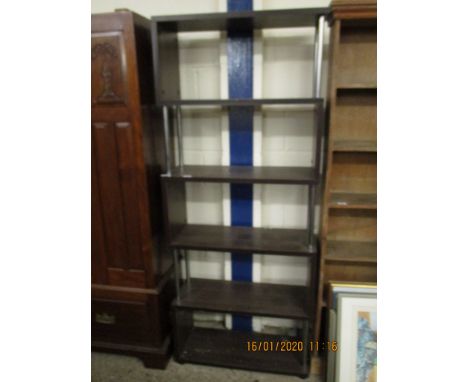 GOOD QUALITY MODERN MELAMINE SHELF UNIT WITH CHROMIUM SUPPORTS