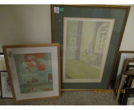 MARNIE NELSON (20TH CENTURY), INTERIOR SCENE, COLOURED ARTIST'S PROOF, SIGNED AND NUMBERED 3/4/74 IN PENCIL TO LOWER MARGIN, 