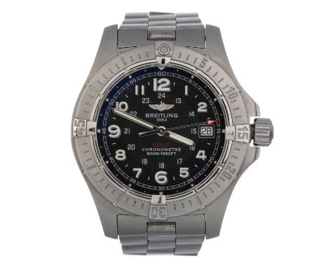 BREITLING COLT, STAINLESS STEEL QUARTZ WRIST WATCH  the round dial with Arabic hour markers, outer seconds track in white, 40