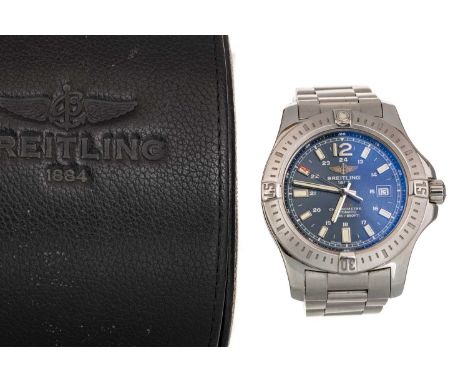 BREITLING COLT, STAINLESS STEEL AUTOMATIC WRIST WATCH the round dial with Arabic and baton hour markers, 44mm case, on a stai