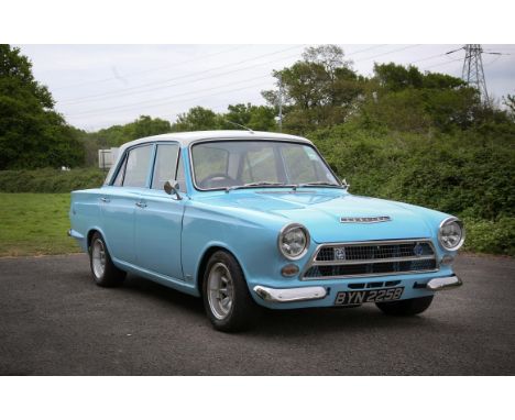Ford Cortina Deluxe Saloon MK1. 14 September 1964. Registration number BYN 225B. Reading 60,300 miles. GT recreation, 12 mont