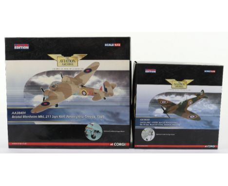 Two Corgi “The Aviation Archive” boxed diecast models, including AA39202 and AA38404, both models are in near mint condition,