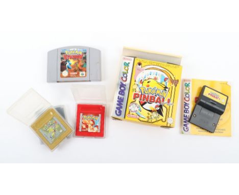 1990s Pokémon Video Games, including 1998 Pokémon red version, 1999(2001 EU) Pokémon Gold version, 1999 (2000 EU) Pokémon Sta