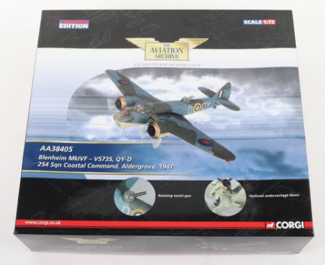Corgi “The Aviation Archive” AA38405 Blenheim Mk 4F boxed, model is in near mint condition appears to have not been displayed