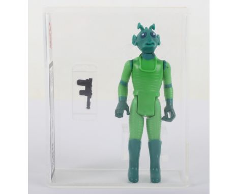 Vintage Star Wars Greedo 3 ¾ inches UKG 80% Graded Figure, Figure 80% Paint 85% © G.M.F.G.I 1978 NO COO sealed in UK graders 
