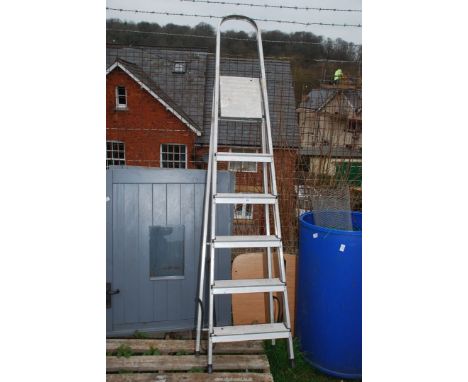 A six rung aluminium step ladder.