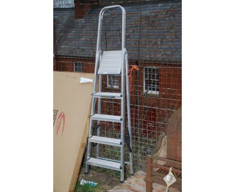  A five rung aluminium step ladder.