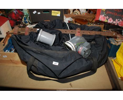 A 3' sash clamp and an inflatable air bed A/F with pump.