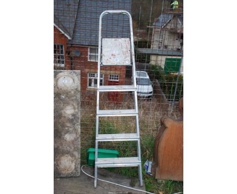 A five rung aluminium step ladder.