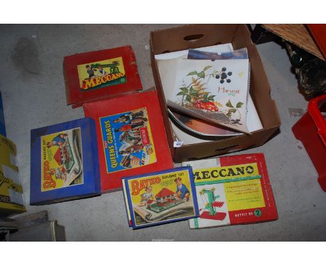 A box of old games, Meccano, Bayko building set, etc.,