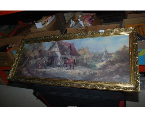 A gilt framed, over-varnished Print.
