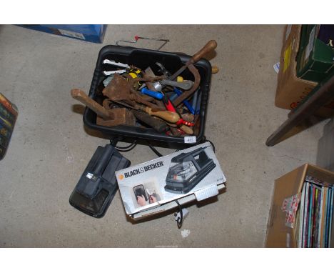 Wallpaper stripper, (worked at time of cataloguing), tools, screwdrivers, chisels, etc.,