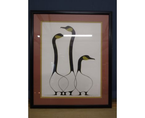 Benjamin Chee Chee (Canadian 1944-1977) Lithograph 'Friends' in colour, signed and dated '74 bottom right. 54x66cm&nbsp;