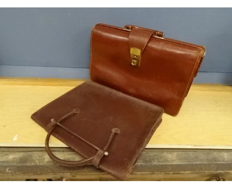 Vintage leather briefcase and music bag&nbsp;