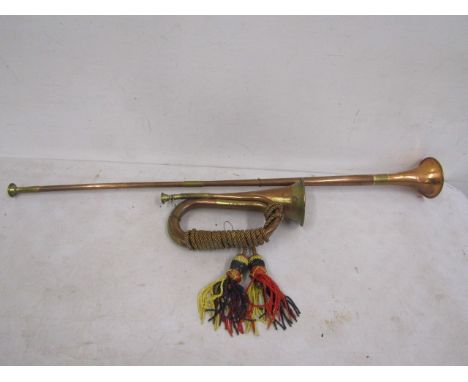 Copper hunting horn and bugle&nbsp;