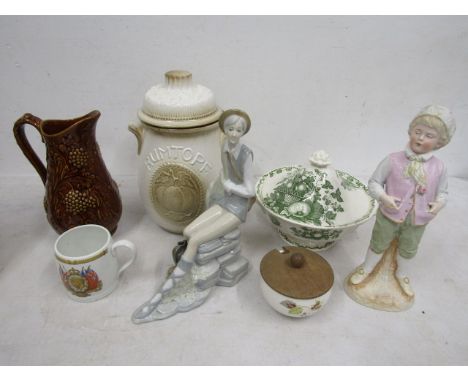 Portmeirion jug, Rumtopf lidded pot, tureen, Spanish figure etc&nbsp;