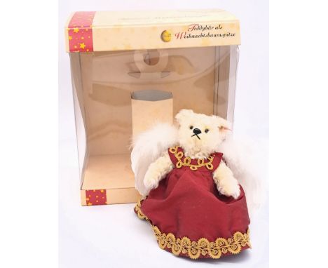 Steiff Teddy Bear Christmas tree topper, white tag 037573, LE 2000, mohair, certificate, within Fair box, would benefit from 