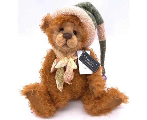 Charlie Bears Isabelle Collection Nippy teddy bear, SJ 5923, LE 9/350, from The Mad Hatter series, mohair, swing label certif