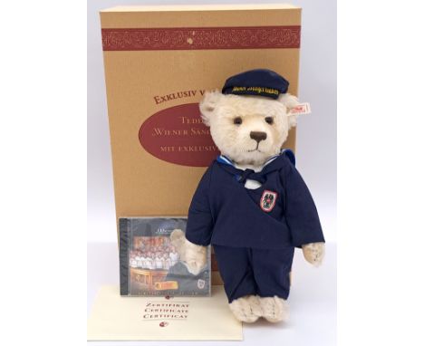 Steiff Teddy Bear Vienna Choir Boy teddy bear, white tag 996634, LE 3000, 1988/1999, plus CD of the Vienna Boy's Choir - a sp