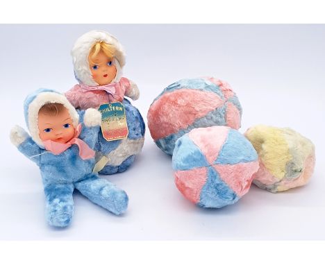 Chiltern collection of dolls and others, 1950s-60s, artificial silk; including Ting-a-Ling inset plastic face doll with origi