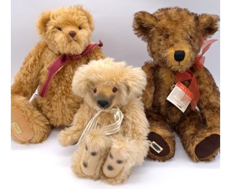 Dean's Rag Book trio of prototype teddy bears; (1) Brown-tipped mohair bear, bought from the Dean's Auction at Brightwells, L