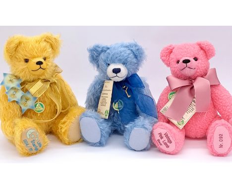 Hermann-Spielwaren trio of teddy bears, including (1) My Key to Heaven, 1/1, mohair; (2) Little Starlight, 4/111, mohair; and