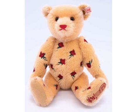 Steiff Musical Jerusalem Teddy Bear, white tag 663017, limited edition of 2000, mohair, key wind musical mechanism white play