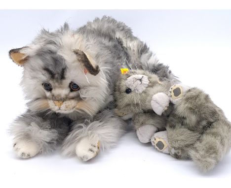 Steiff Lizzy Maine Coon Cat, white tag 038662, LE 3000, soft woven fur, chest tag, Good to Good Plus, MISSING certificate and