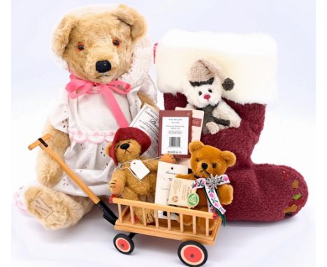 Teddy Bears x four including: (1) Charlie Bears Socks Berry Red, CB 151604, LE 111/3000, plush, swing label; (2) Dean's Rag B