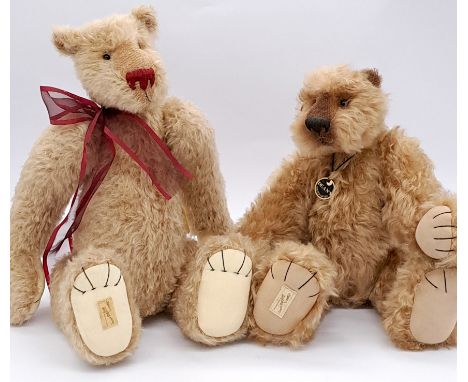 Dean's Rag Book Artist Showcase pair of artist designed teddy bears, including: (1) Janet Clarke prototype bear - there is a 