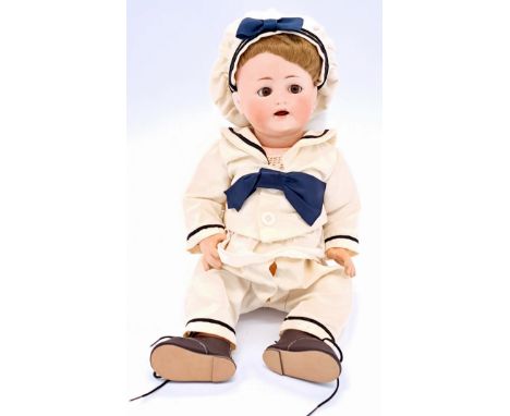 Max Handwerck / F&amp;W Goebel Bebe Elite bisque doll, German, impressed Max Handwerck Bebe Elite 90/185&nbsp; 4 1/2, replace