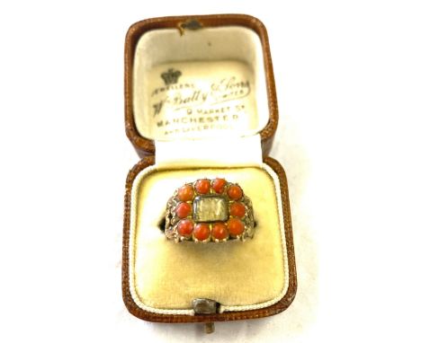 Georgian coral ring in a period box, ring size L, has been re sized 