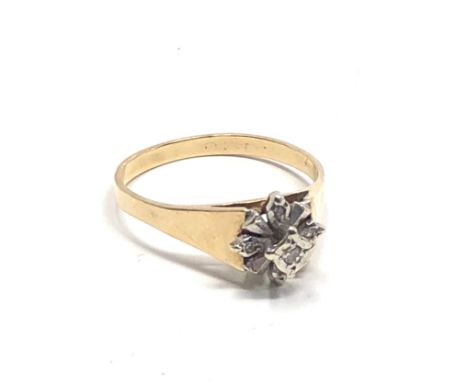 9ct gold diamond ring (2.8g) 