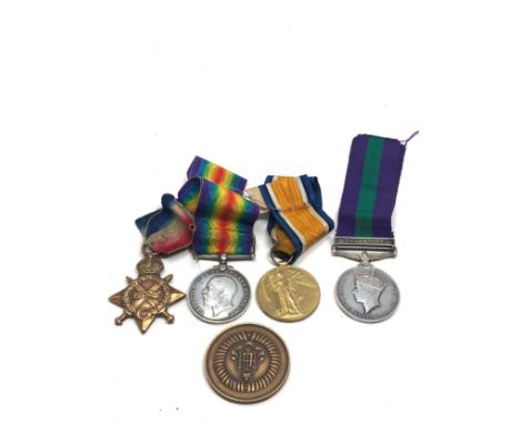 ww1 trio medals &amp; palestine medal to 1505 pte j howie highland light infantry  G.S.M to 3308879 pte j howie H.L.I  same o