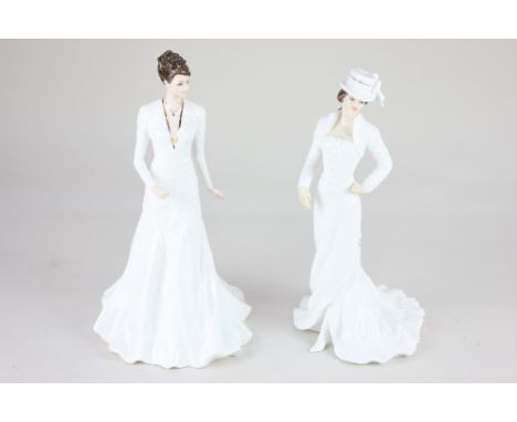 A Royal Worcester porcelain figure of a lady, 'With Love' by David Lyttleton, 25cm high, together with a Coalport porcelain f