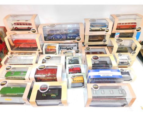 Oxford die cast buses and coaches, steam wagons, scale 1:76, boxed. (qty)