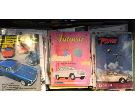 Mid 20thC and later motoring magazines, to include The Autocar, The Motor, etc., contained in a metal trunk. (qty)