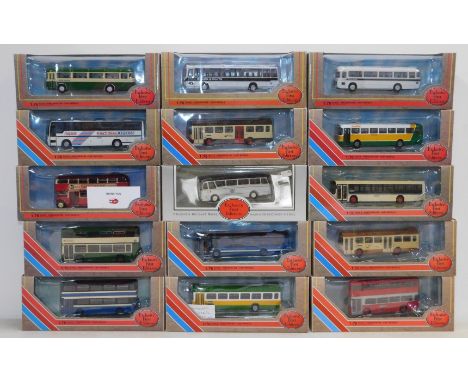 Gilbow and Netevo die cast models of vintage buses and coaches, scale 1:76, boxed. (15)